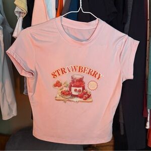 Pink Strawberry Graphic Tee